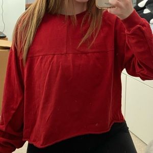 Thrifted Red Long Sleeve Jersey Tee